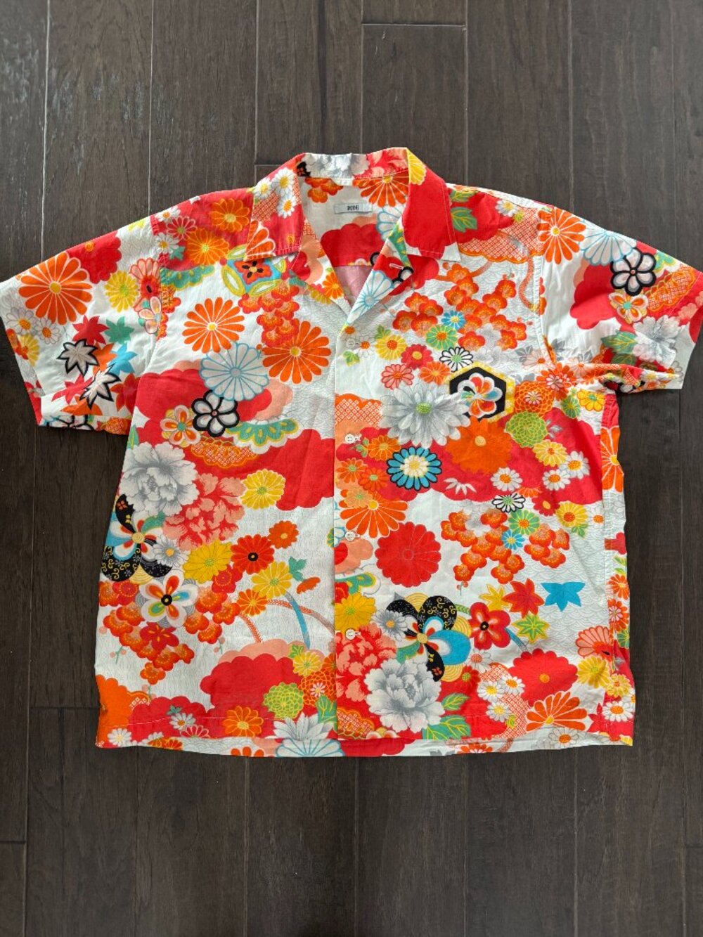 Bode bedroom Garden Shirt with vibrant multi-colored floral Pattern.